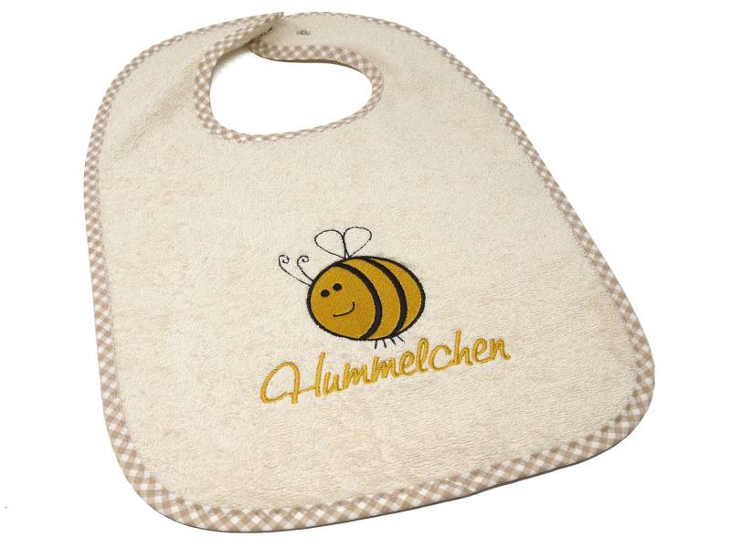 Lätzchen Mit Druckknopf Namen Und Motiv Hummel Bestickt, Geschenk Zur Taufe, Geburt, Babylätzchen Personalisiert, Latz von CreateyourCover