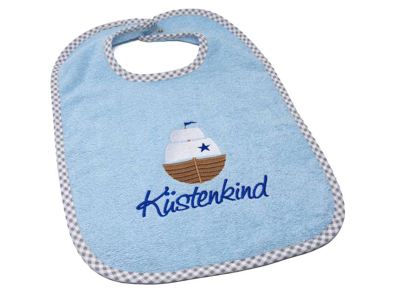 Lätzchen Mit Druckknopf Namen Und Motiv Segelboot Maritim Bestickt, Geschenk Zur Geburt, Babylätzchen Personalisiert, Babyparty, Taufgeschenk von CreateyourCover