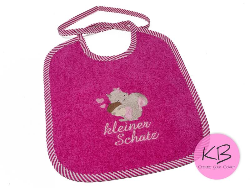 Lätzchen Zum Binden Mit Namen Und Motiv Eichhörnchen, Geschenk Zur Taufe, Babylätzchen Personalisiert, Babyparty, Geburt von CreateyourCover