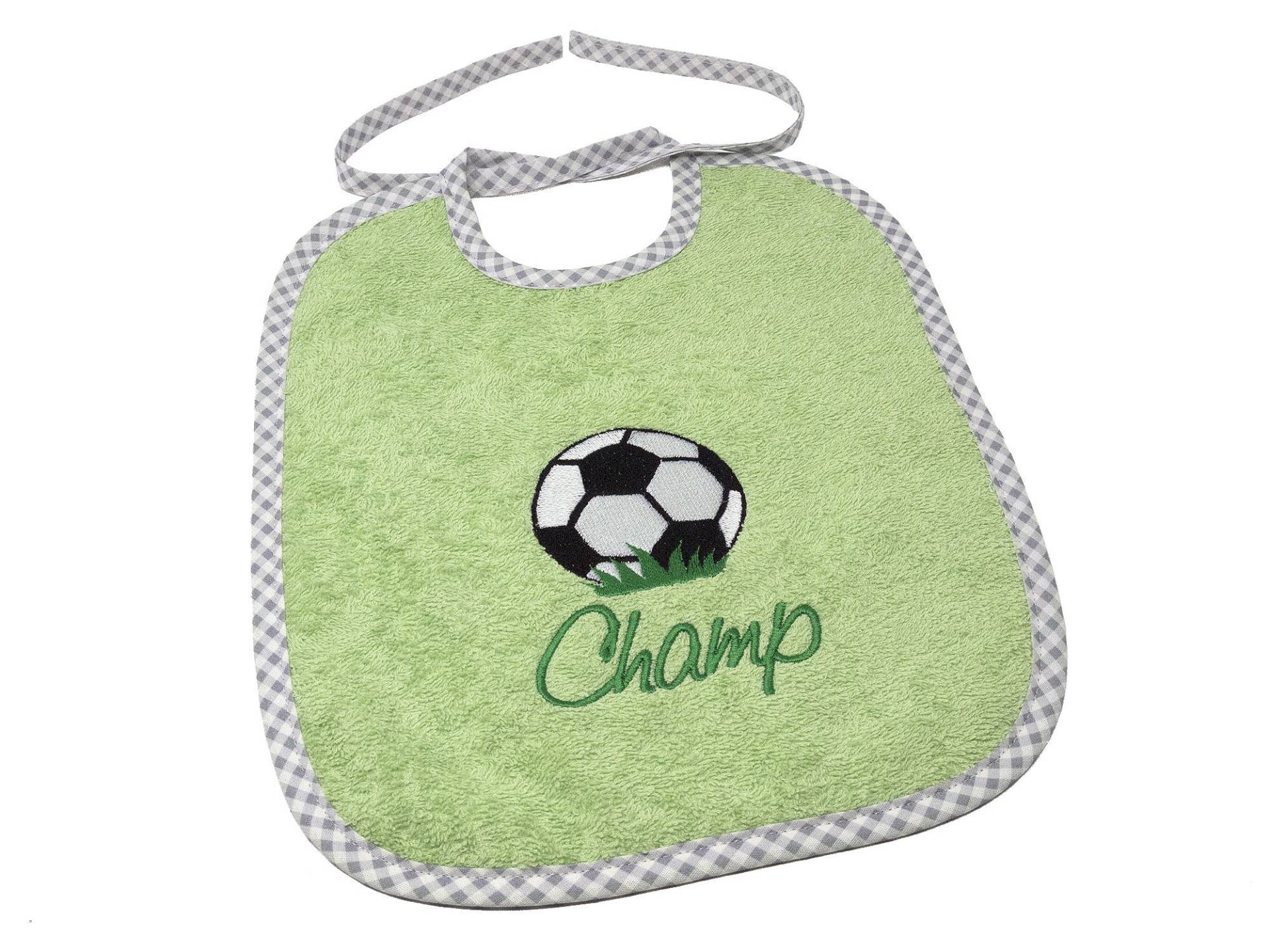 Lätzchen Zum Binden Mit Namen Und Motiv Fußball, Geschenk Zur Geburt, Taufgeschenk, Babyparty, Babylätzchen Namen, Lätzchen Personalisiert von CreateyourCover