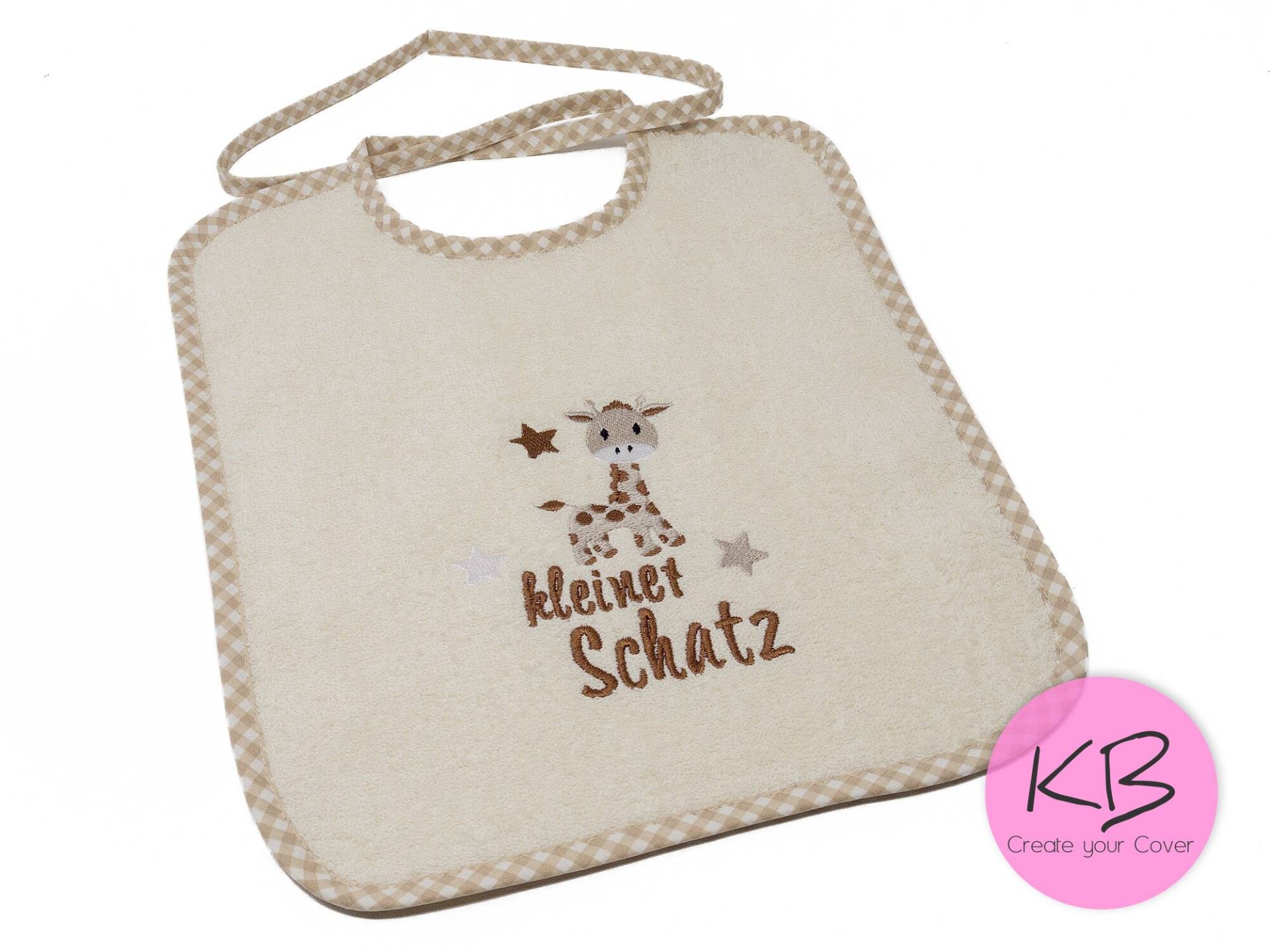 Lätzchen Zum Binden Mit Namen Und Motiv Giraffe, Babylätzchen Personalisiert, Kleines Geschenk Zur Geburt, Latz Für Baby, Taufgeschenk von CreateyourCover