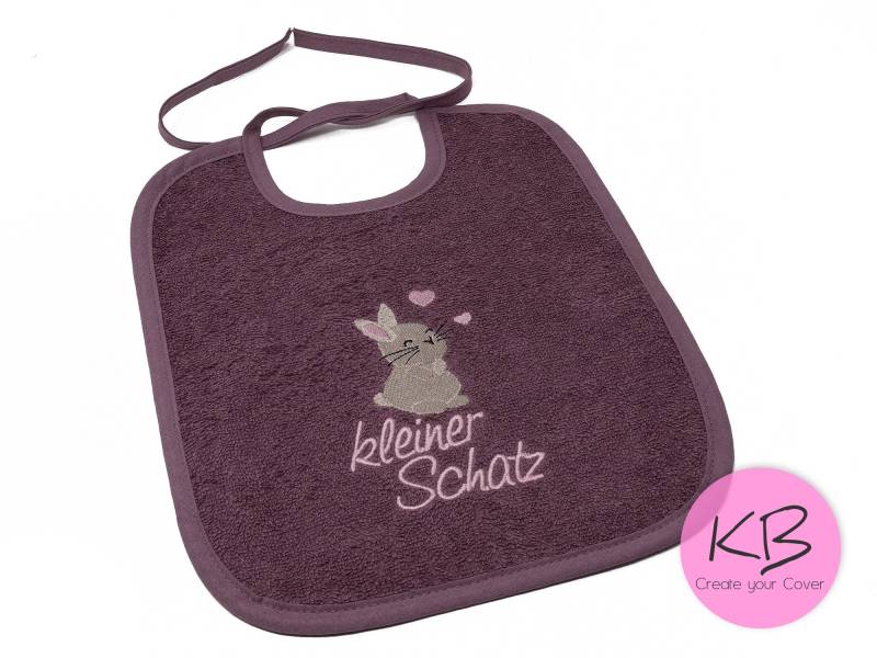 Lätzchen Zum Binden Mit Namen Und Motiv Häschen Hase, Geschenk Zur Taufe, Babylätzchen Personalisiert, Geburt, Babyparty von CreateyourCover