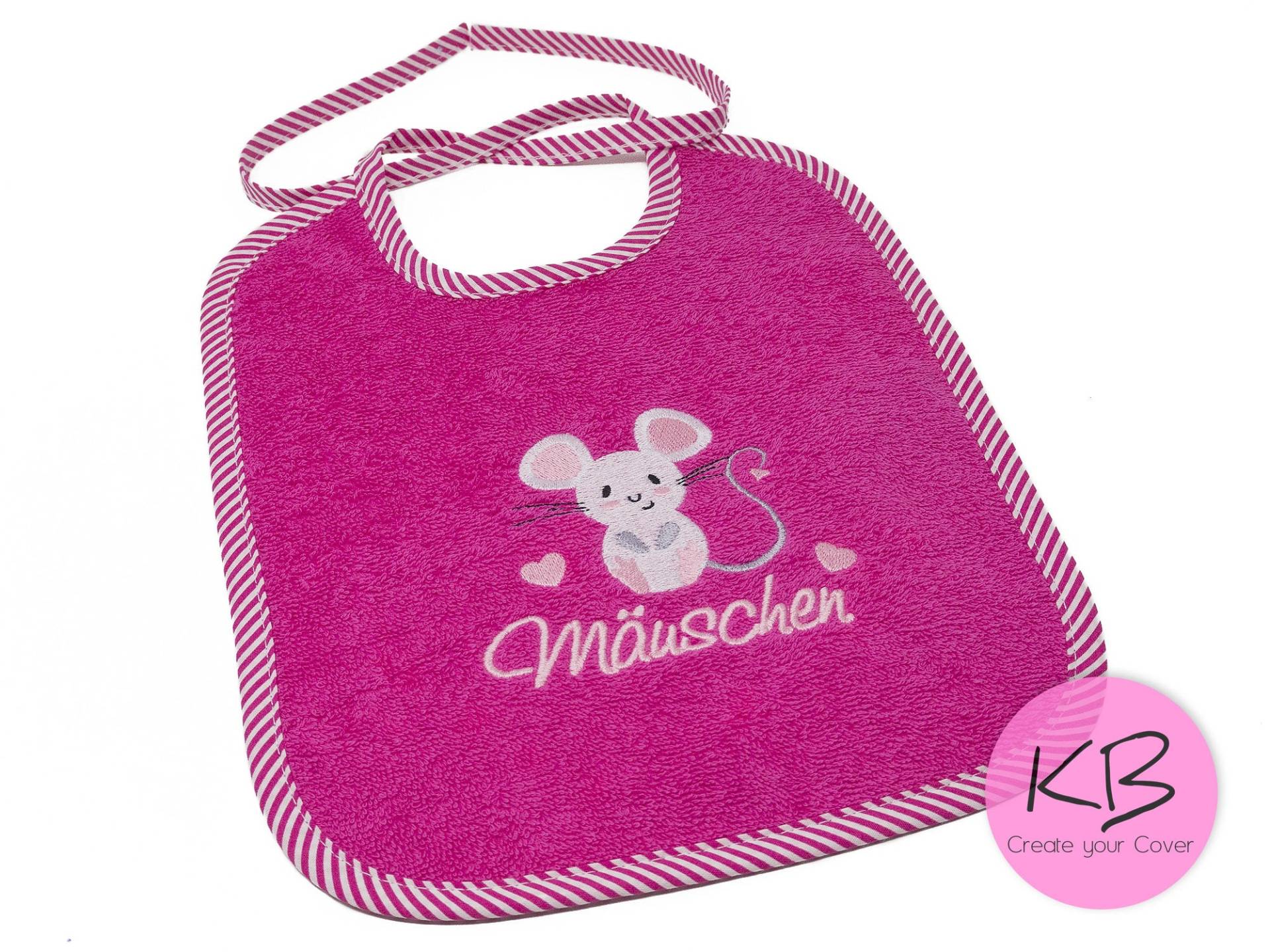 Lätzchen Zum Binden Mit Namen Und Motiv Maus, Geschenk Zur Geburt, Taufgeschenk, Babyparty, Personalisiert, Babylätzchen von CreateyourCover