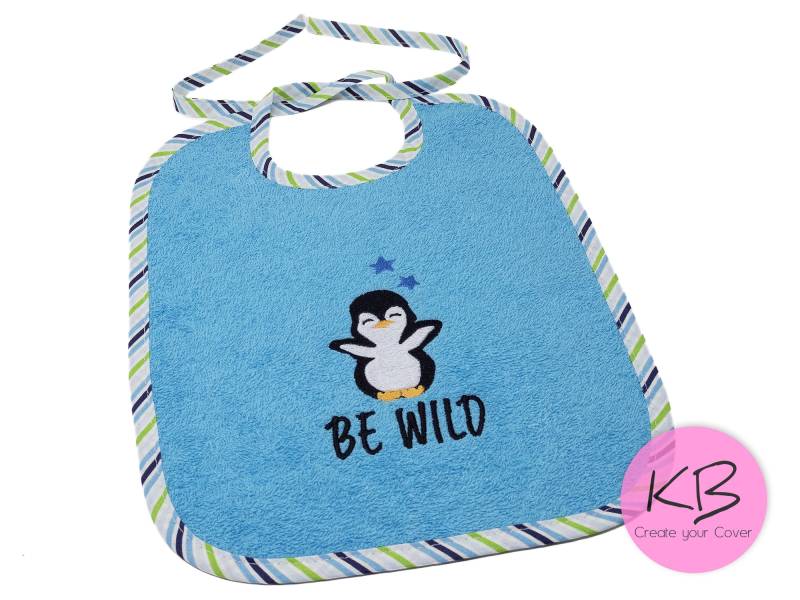 Lätzchen Zum Binden Mit Namen Und Motiv Pinguin, Babylatz Namen, Personalisiertes Geschenk Für Baby, Zut Taufe von CreateyourCover