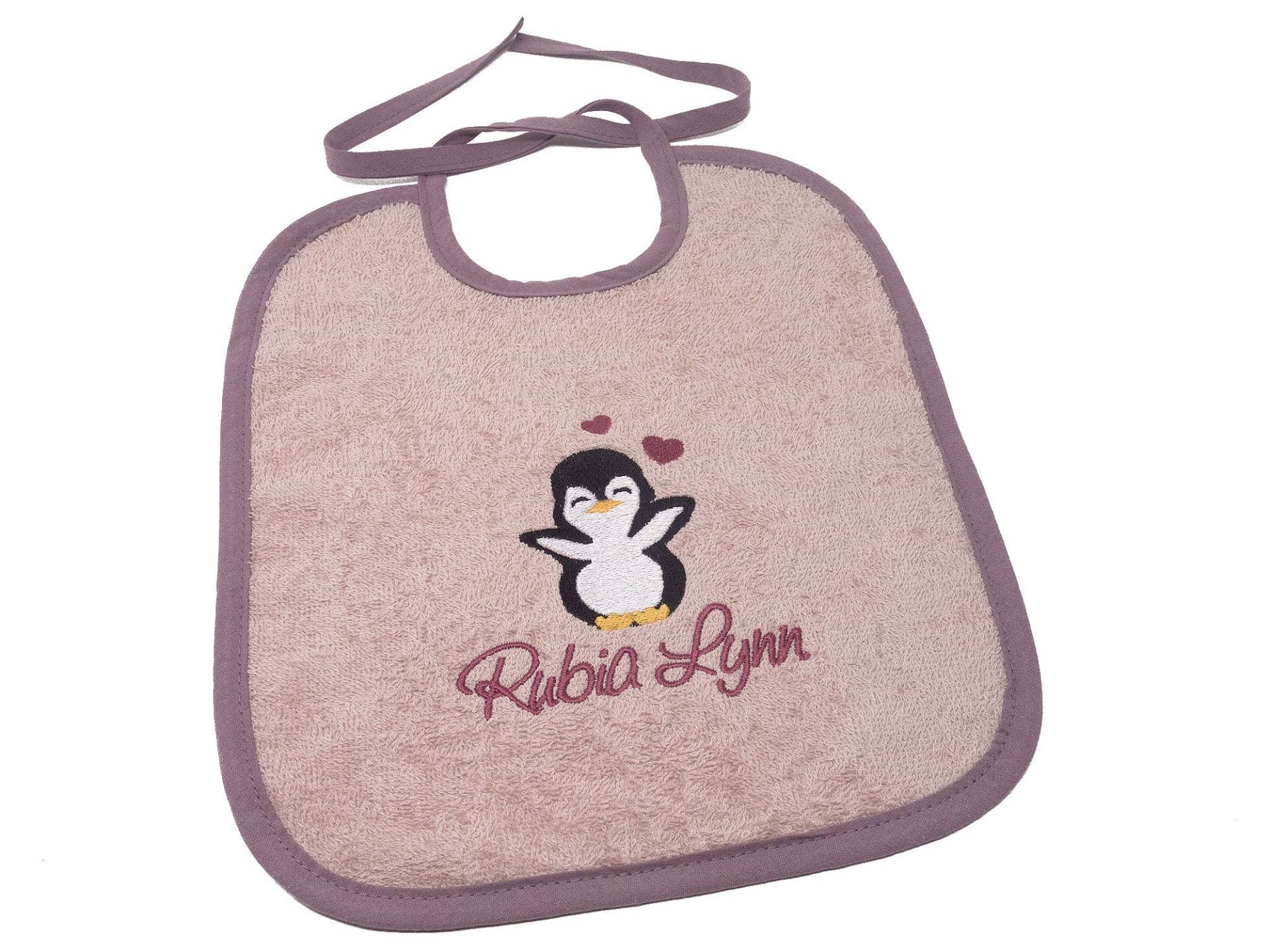 Lätzchen Zum Binden Mit Namen Und Motiv Pinguin, Latz Für Baby, Babylätzchen Personalisiert, Geschenk Zur Taufe, Kleines von CreateyourCover