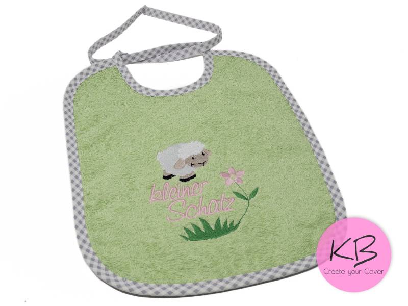 Lätzchen Zum Binden Mit Namen Und Motiv Schäfchen, Geschenk Zur Taufe, Babylätzchen Namen, Personalisiert, Babyparty von CreateyourCover