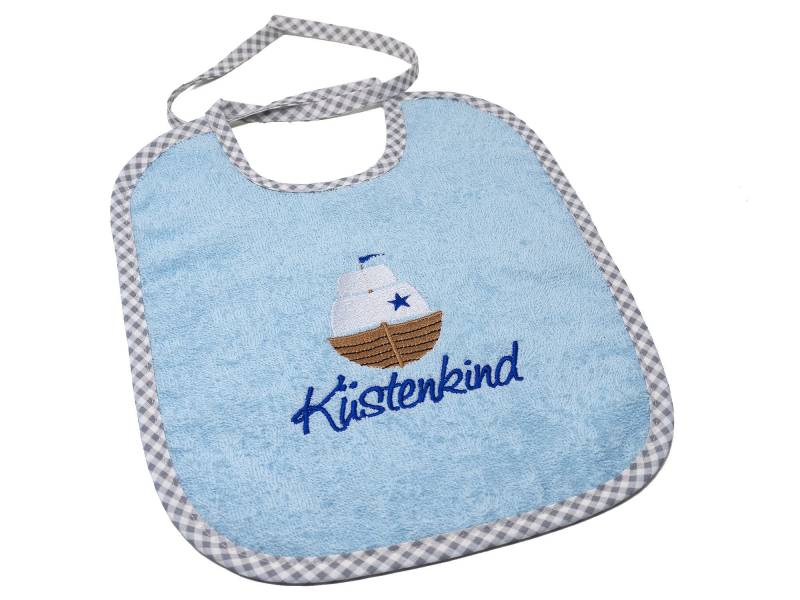 Lätzchen Zum Binden Mit Namen Und Motiv Segelboot, Maritim Bestickt, Geschenk Zur Taufe, Babylätzchen Personalisiert von CreateyourCover