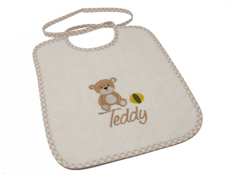 Lätzchen Zum Binden Mit Namen Und Motiv Teddy Bestickt, Geschenk Zur Geburt, Babylätzchen Personalisiert, Latz Namen, Babyparty, Taufe von CreateyourCover