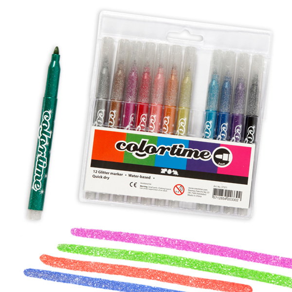 12 Colortime Glitzermarker von Creativ Company