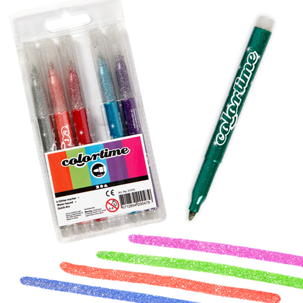 6 Colortime Glitzermarker von Creativ Company