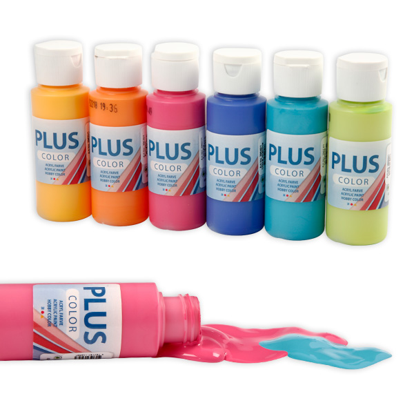 6 Flaschen Plus Color Bastelfarbe, je 60ml von Creativ Company