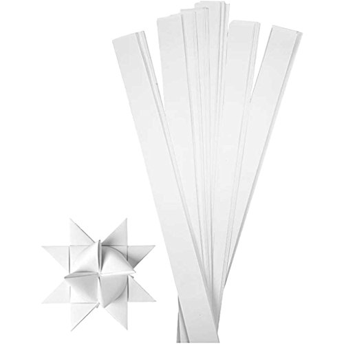 Creativ Company 20717 Papierstreifen zum Falten von Sternen, 100 Stück, Weiß von Creativ Company