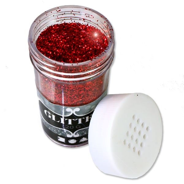 Glitzer rot, 20g in Streudose, Bastelglitter zur Verschönerung von Creativ Company