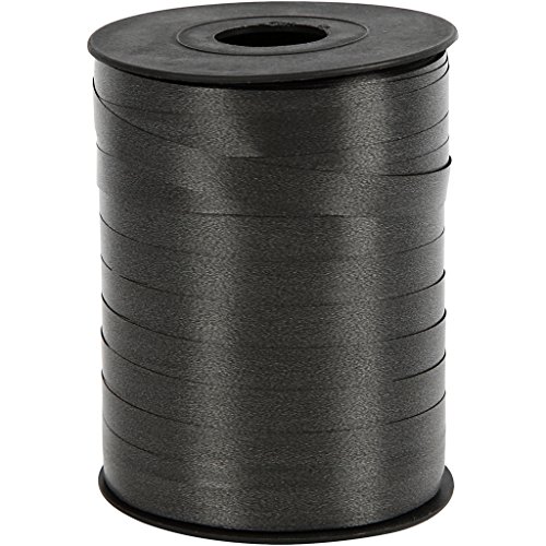 Kräuselband, B: 10 mm, schwarz, glänzend, 250m von Creativ