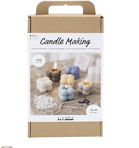 Bastelset Kerzenherstellung, warmes Beige, Creme, Hellblau, Sojakerzen, 1 Packung von Creativ