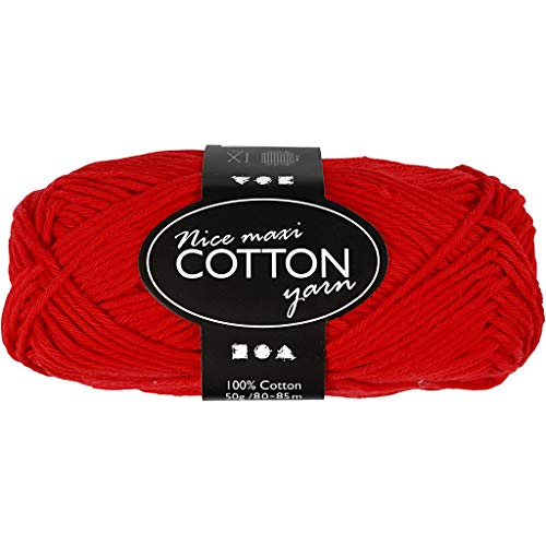 Baumwollgarn, 80-85 m, rot, Maxi, 50 g von Creativ