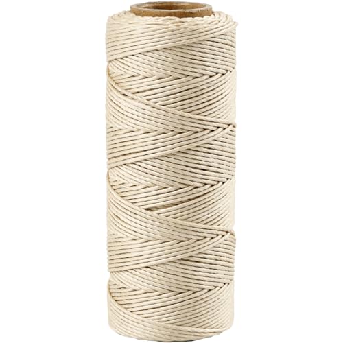 Creativ 503482 Bambuskordel, elfenbeinfarben, 65 m Länge, 1 mm Stärke, Beige von Creativ