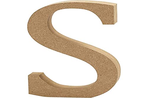 Creativ Deko-Buchstabe "S" aus MDF, 13 x 2 cm, Braun von Creativ