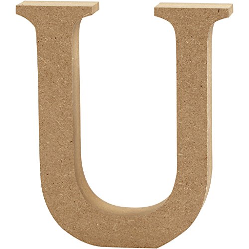 Creativ Deko-Buchstabe "U" aus MDF, 13 x 2 cm, Braun von Creativ