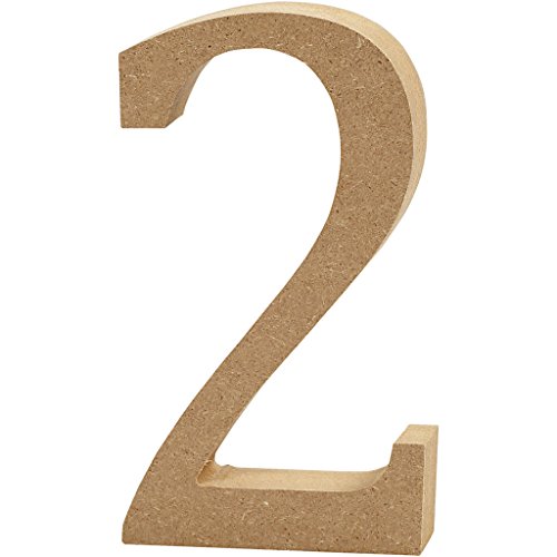 Creativ Deko-Nummer "2", MDF, 13 x 2 cm, Braun von Creativ