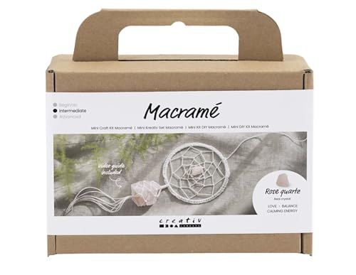 Creativ Mini Bastelset Makramee, hellrosa, weiß, 1 Packung, Mulricolour von Creativ