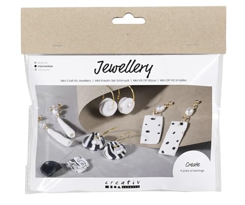 Creativ Mini Bastelset Schmuck, schwarz, weiß, 1 Packung von Creativ