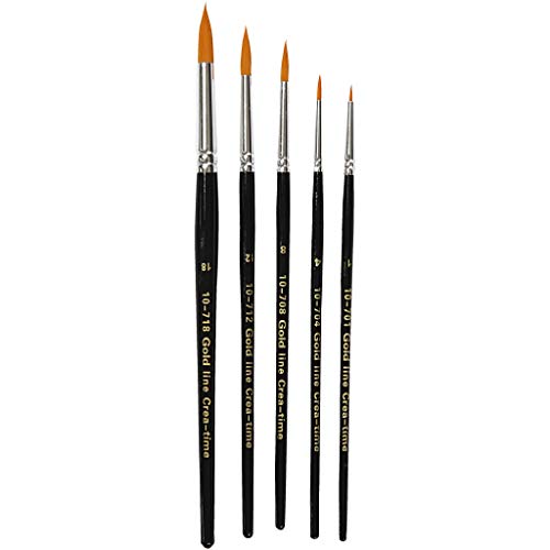 Gold Line Acryl-Pinsel-Set, Größe 1–18, B: 2–7 mm, rund, 5 Stück sortiert von Creativ