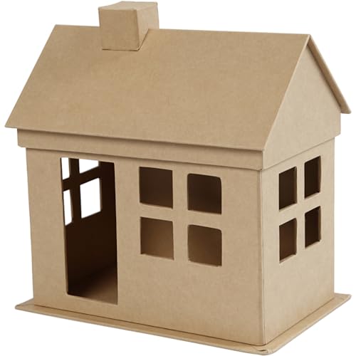 Pappmaché-Haus,H:23cm,Tiefe14,5cm,L:22,5cm,1Stck. von Creativ