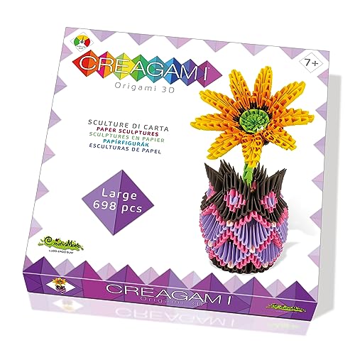 CreativaMente 3178739 Creagami Origami 3D 698 Teile Papierskulptur Vase mit Blumen von CreativaMente