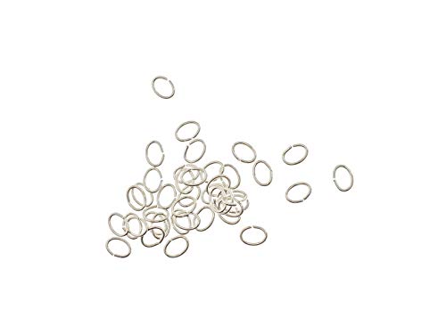 Bindering, Spaltring, Öse, Biegering oval 8x6mm rhodiumfarbig Btl 10 Stck von Creative-Beads