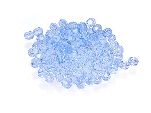 Creative-Beads Glasperle, Schliffperle feuerpoliert, rund, 4mm 50 Stück light sapphire AB von Creative-Beads