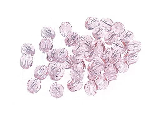 Creative-Beads Glasperle, Schliffperle feuerpoliert, rund, 6mm, 30 Stück lt.rose von Creative-Beads