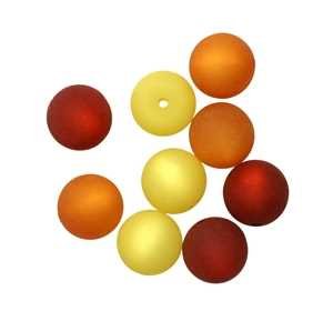 Creative-Beads Polarisperlen Mischung 16mm 10 Perlen gelb/orange/braun, für selbstgemachte Ketten, Armbänder und Ohrringe, für Deko und basteln von Creative-Beads