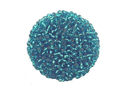 Creative-Beads Rocailles, Glasperlen, 2,6mm (9-0) mehr als 3000 Perlen Silbereinzug 50gr Beutel hellblau, von Creative-Beads