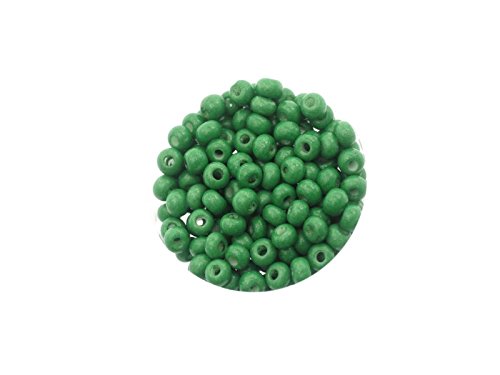 Creative-Beads Rocailles, Glasperlen, Indianerperlen, 4,5mm (5/0) 50gr (ca. 550-580 Perlen) Beutel opak, grün, von Creative-Beads