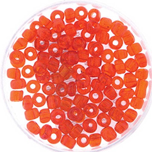 Creative-Beads Rocailles, böhmische Glasperlen, 6-0 4mm 14g Döschen, transparent orange um Schmuck, Deko, Armband selber zu machen oder von Creative-Beads