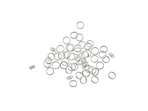 Spaltring, Schlüsselring, 5mm 10 Stck silberfarbig für Schmuck, DIY, basteln selbermachen von Creative-Beads