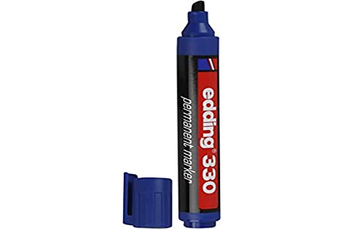 Permanentmarker edding® 330, Keilspitze, Strichstärke 1-5mm, mit Clip, blau von CREATIV DISCOUNT