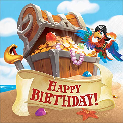 Creative Converting Treasure Island Servietten "Happy Birthday", 16 Stück, mehrfarbig von Creative Converting