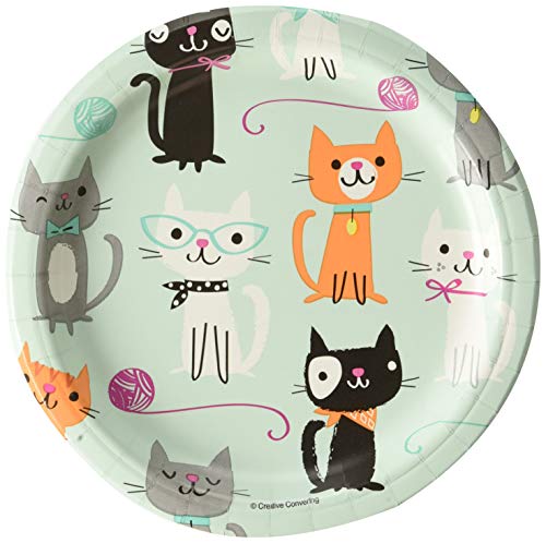 Creative Convertting 8C328595 Teller 18 cm Cat-Purrfect Party, mehrfarbig, 8C328595 von Creative Converting