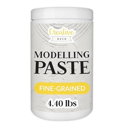 Creative Deco Strukturpaste Feinkörnig 2 kg | Weiße Spachtelmasse für Acrylmalerei | Feinpaste für Kunstprojekte, Acrylfarbe, DIY, 3D-Effekte, Texturen | Einfach mit Palettenmesser aufzutragen von Creative Deco