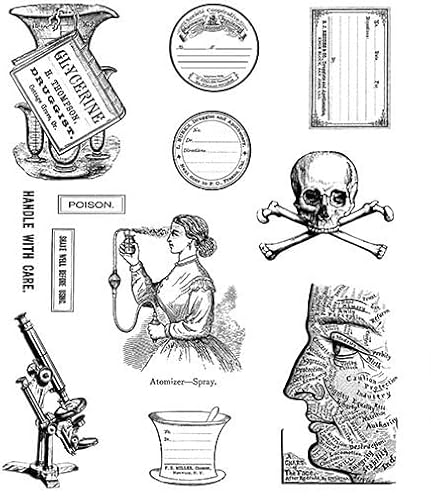 Creative Expressions CEC1143 6 in x 8 in Clear Stamp Taylor Made Journals Pharmacy Stempel-Set, transparent, 15,2 x 20,3 cm, farblos, 6 x 8 in von Creative Expressions