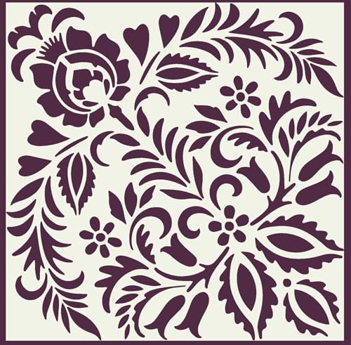 Creative Expressions Paper Cuts Folk Art Flora, Schablone, 15,2 x 15,2 cm, cremefarben, 15,2 x 15,2 cm von Creative Expressions