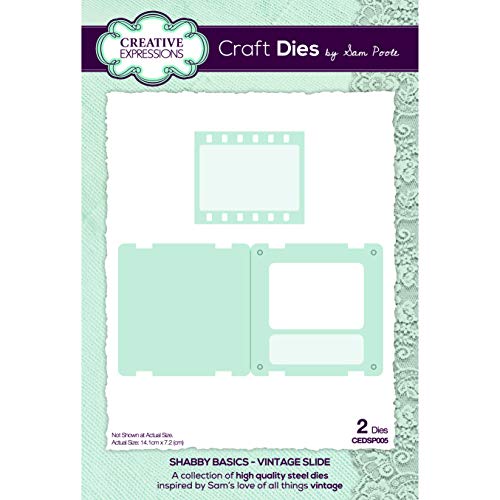 Creative Expressions Stanzformen Craft die shabby basics Vintage slide Metall-Schablone zum Stanzen - Für DIY-Papier-Designs, Karten, Bullet Journal, kompatibel mit den meisten Prägemaschinen, CEDSP005 von Sam Poole