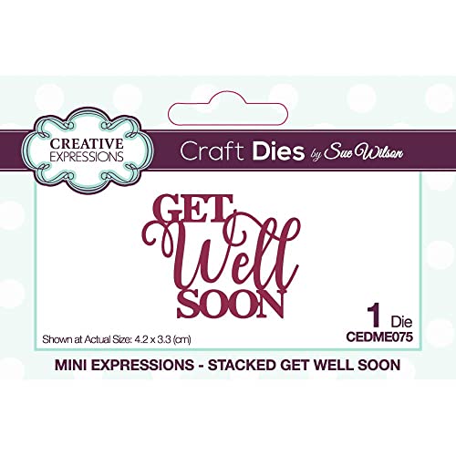 Creative Expressions Stanzformen Mini expressions craft die stacked Get well soon Metall-Schablone zum Stanzen - Für DIY-Papier-Designs, Karten, kompatibel mit den meisten Prägemaschinen von Sue Wilson