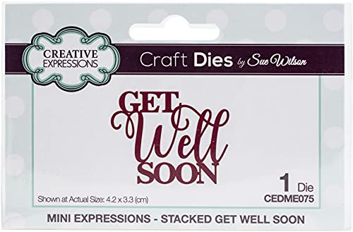 Creative Expressions Stanzformen Mini expressions craft die stacked Get well soon Metall-Schablone zum Stanzen - Für DIY-Papier-Designs, Karten, kompatibel mit den meisten Prägemaschinen von Sue Wilson