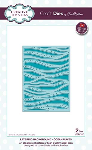 Creative Expressions Stanzformen Sue Wilson Background Die Ocean Waves Metall-Schablone zum Stanzen - Für DIY-Papier-Designs, Karten, Bullet Journal, kompatibel mit den meisten Prägemaschinen von Creative Expressions