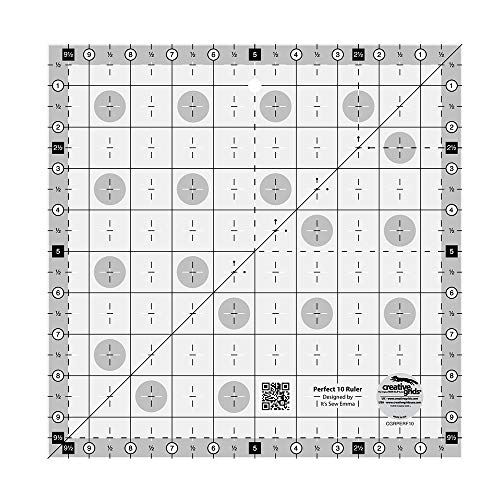 Creative Grids Perfect 10 Quilt-Lineal – CGRPERF10 – Hergestellt in den USA, quadratisch, 25,4 x 25,4 cm, quadratisch, rutschfester Griff, Acryl, Quilten, Nähen, Basteln, Patchwork-Lineal zum Messen Creative Grids Perfect 10 Quilt-Lineal – CGRPERF10 – Hergestellt in den USA, quadratisch, 25,4 x 25,4 cm, quadratisch, rutschfester Griff, Acryl, Quilten, Nähen, Basteln, Patchwork-Lineal zum Messen von Creative Grids