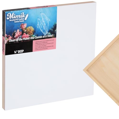 Creative Mark Mimik recycelte PET-Wiege-Leinwand, 1,9 cm Tiefe – 12,7 x 17,8 cm Einzelleinwand – mittelstrukturierte Maltafel für umweltbewusste Künstler, 400 g dreifach Acryl grundierte Leinwand von Creative Mark