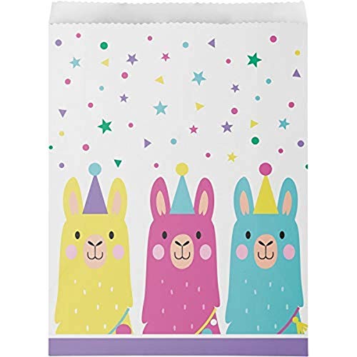 Creative Party PC339586 Bunte Llamas Papiertüten für Leckerlis, 10 Stück von Creative Converting